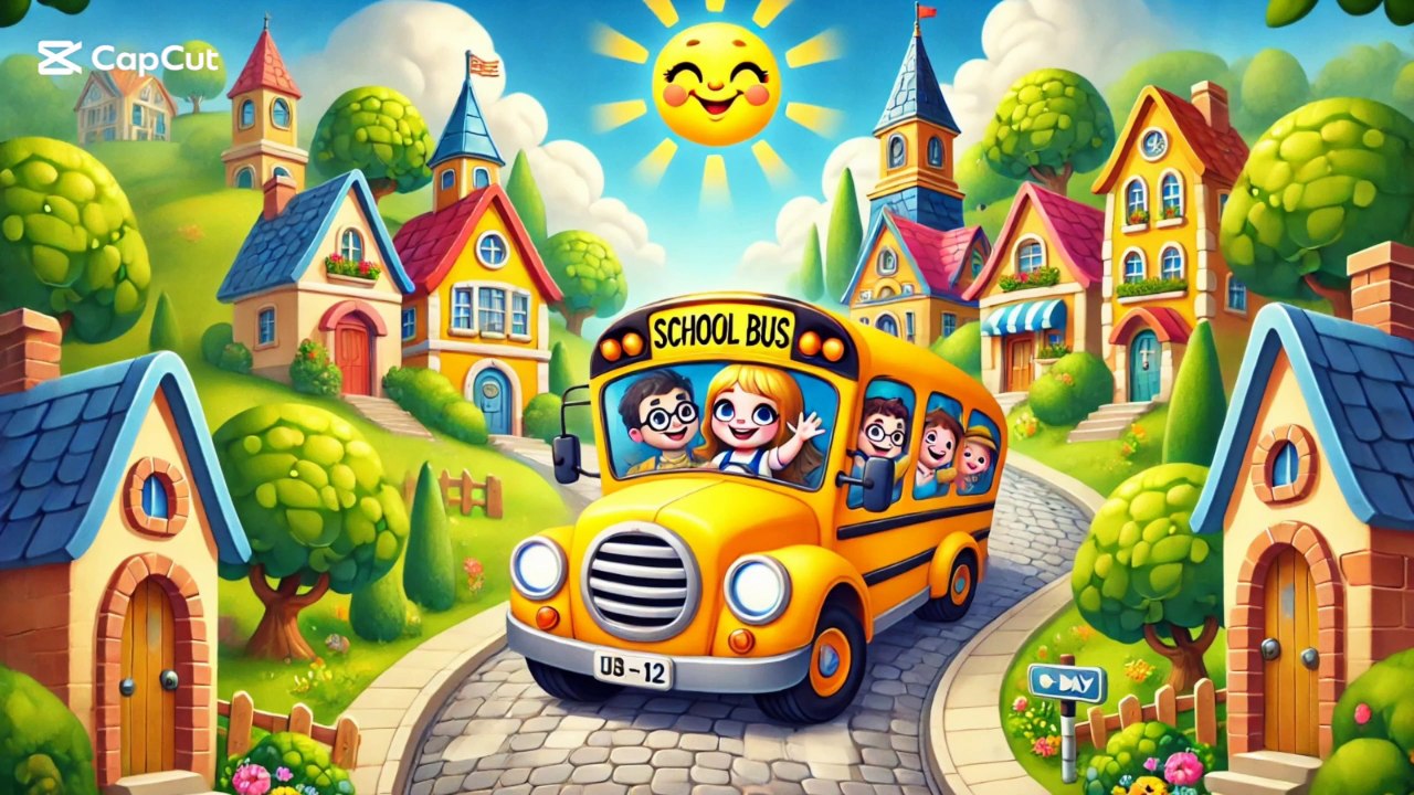 Wheels on the Bus Go Round and Round | Classic Nursery Rhymes for Kids.