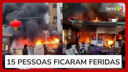 Incêndio em mercado deixa oito mortos na China