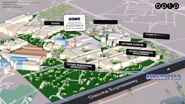 New Booking Plots Bptp 102 Eden estate Plots 197 Sq.yards @5.29 Cr. Dwarka Expressway 8826997781
