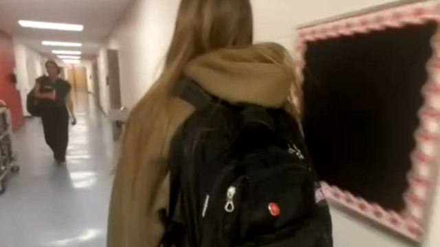 Girl grabs her friend’s bag and accidentally slams her to the floor