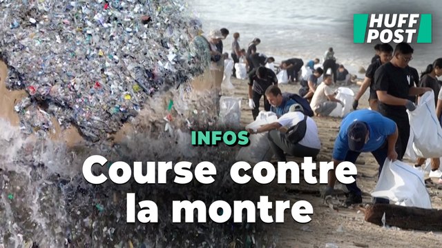 À Bali, des plages envahies par l'un des pires échouages de déchets plastiques ont été nettoyées
