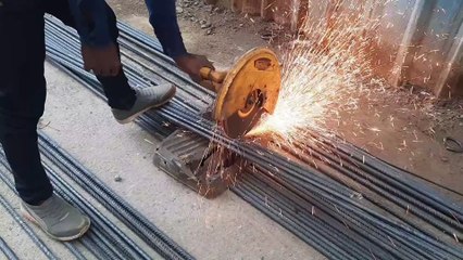 Cutting steel bars