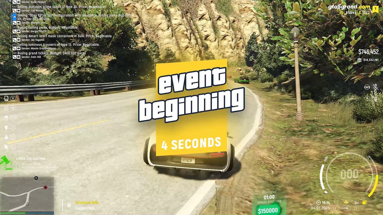 GTA V - Grand RP EN1 - Bugatti Chiron - Corrida de Rua de 04-01-2025 - 14:15 - Sargento Rodrigues