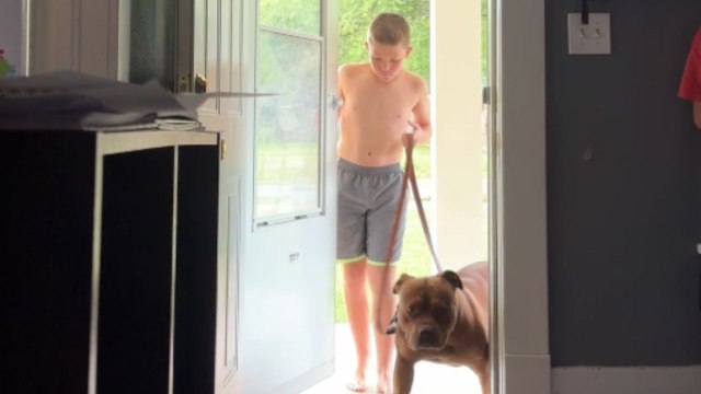 Fun scare: Girl lets out a scream at young boy and scares him