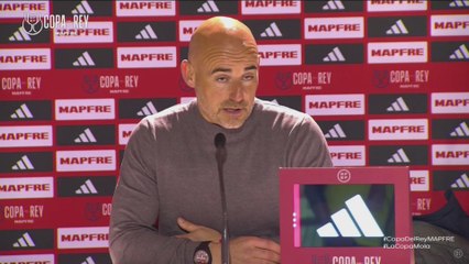 Rueda de prensa de Dani Martínez tras el Barbastro vs. Barcelona de Copa del Rey