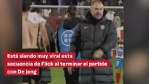 Este entrenador es especial: el detallazo de Flick con De Jong tras el pitido final