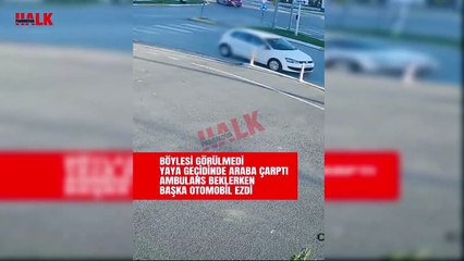 Akıllar durgunluk veren kaza! Otomobil çarptı 5 dakika sonra başka otomobil yardıma gelenlerin arasına daldı