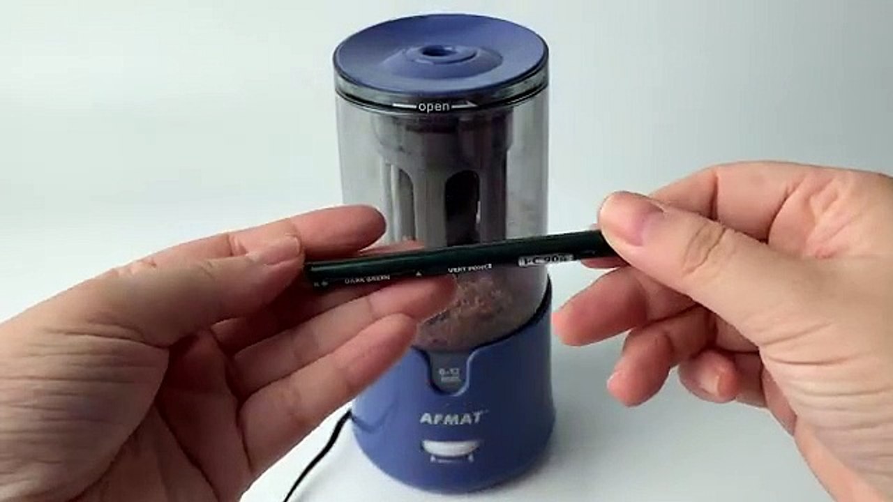 AFMAT Electric Long Point Pencil Sharpener for Artist, Auto Stop & Fast Sharpening, 8-17mm Super Long Point, Artist Pencil Sharpener Plug in for φ6-12mm Charcoal/Drawing/Sketching/Colored Pencils