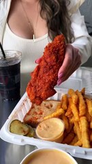 Get Ready for the CRUNCH! 🔥 Hot Chicken Tenders, Honey-Kissed and Sauced to Perfection 🍯🐔🤤  Cluck & Blaze, Long Beach, CA!
