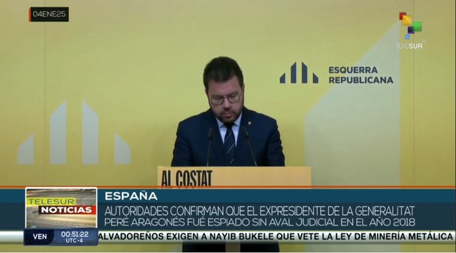 En España, autoridades confirman que el expresidente de la Generalitat, Pere Aragonès fue espiado sin aval judicial en el año 2018