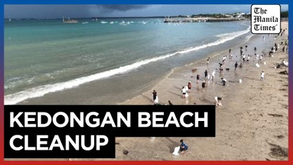 Volunteers clean up Bali's beach from monsoon-driven plastic pollution