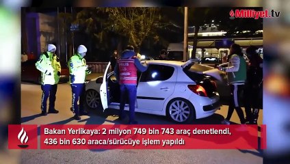 Bakan Yerlikaya duyurdu: 436 bin 630 araca/sürücüye işlem yapıldı