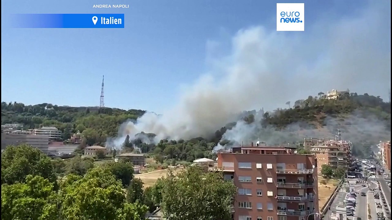 Grossbrand legt den TV-Sender Rai in Rom lahm, 66 Waldbrände in Nordmazedonien gemeldet