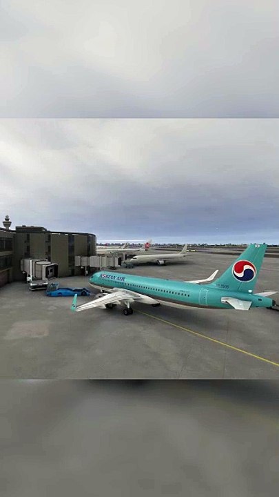 Passenger Boarding Bridge: Korean Air A320neo at Nagasaki Airport (NGS), Nagasaki, Japan #flights #fly #flightlovers #Canada #USA #Japan  #aviation #flying #FlyingLovers #aviationlovers