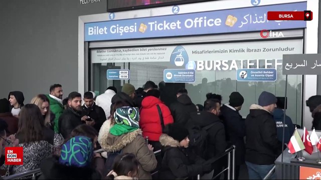 Uludağ’a çıkmak isteyenler metrelerce kuyruk oluşturdu