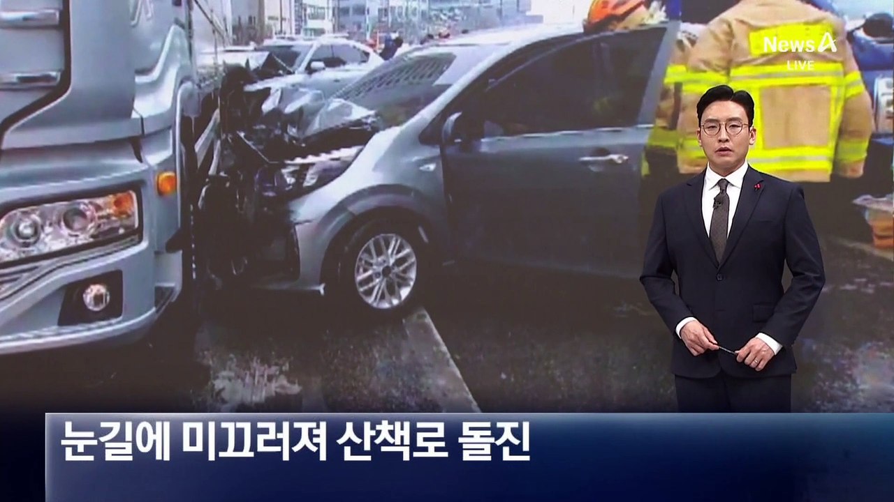 눈길에 미끄러져 산책로 돌진…곳곳 사고 잇따라