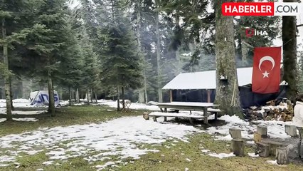 Düzce'nin Yüksek Kesimlerinde Kar Yağışı Etkili Oluyor