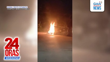 Motorsiklong sumalpok sa minivan, nagliyab; 1 patay, 6 sugatan | 24 Oras Weekend