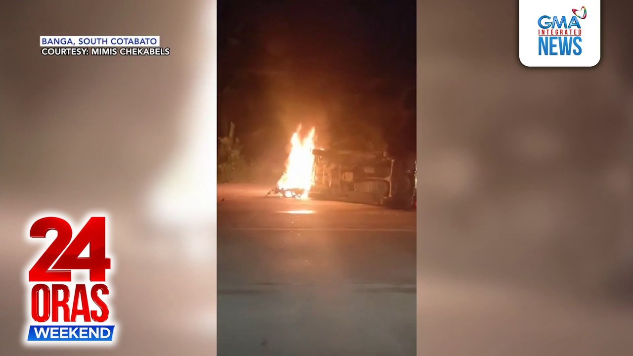 Motorsiklong sumalpok sa minivan, nagliyab; 1 patay, 6 sugatan | 24 Oras Weekend