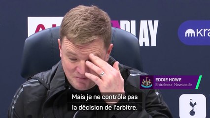 Pour Howe, la main de Joelinton est là mais son bras est en position naturelle