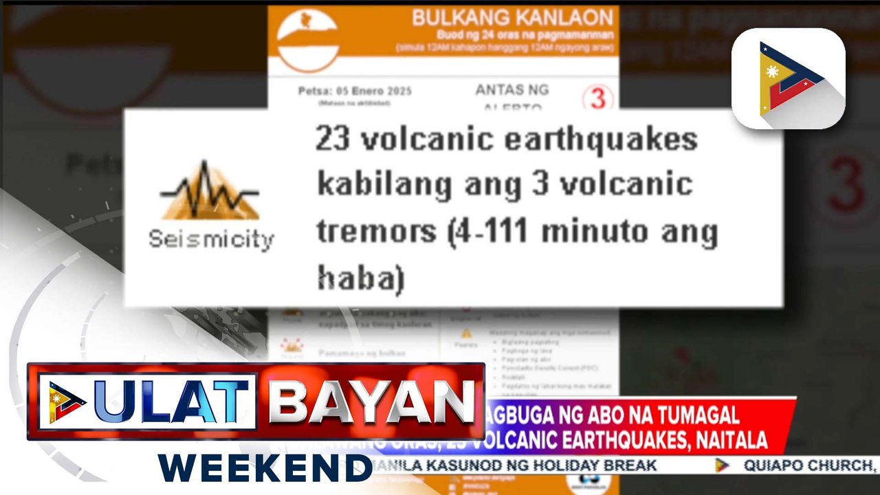 Bulkang Kanlaon, muling nagbuga ng abo na tumagal ng halos 2 oras; 23 volcanic earthquakes, naitala