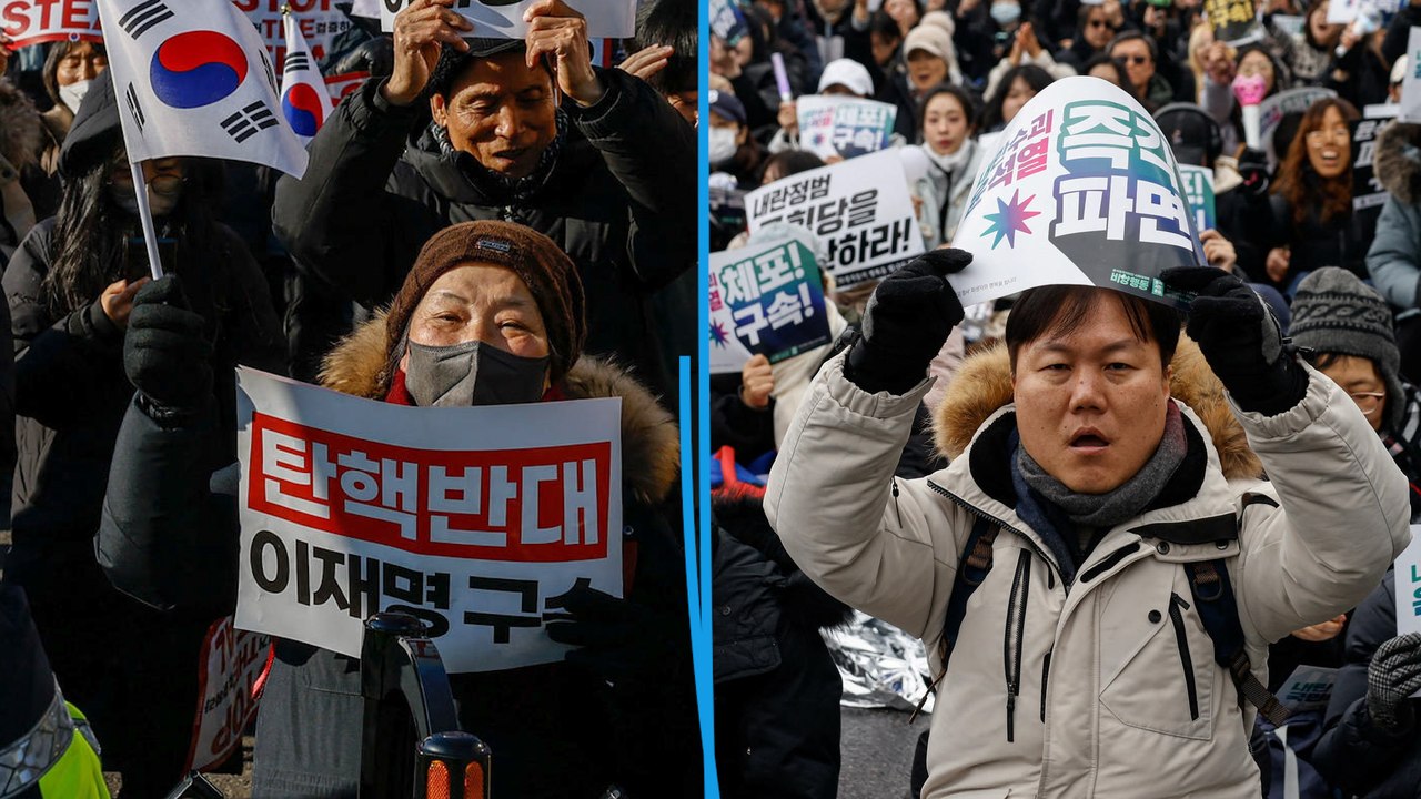 Corée du Sud : après l’arrestation ratée du président, pro et anti-Yoon manifestent