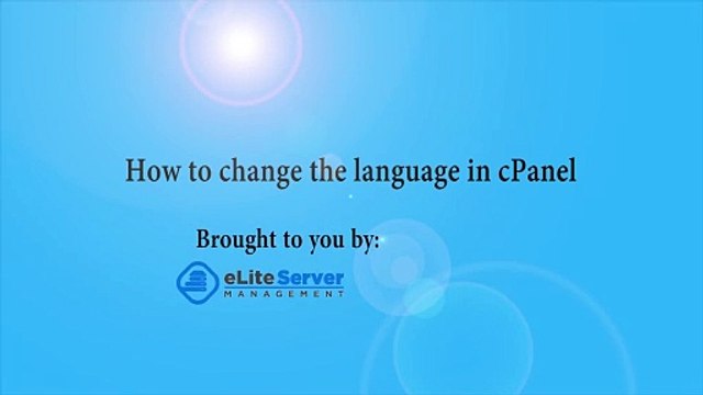 How to change the language in cPanel with Elite Server Management