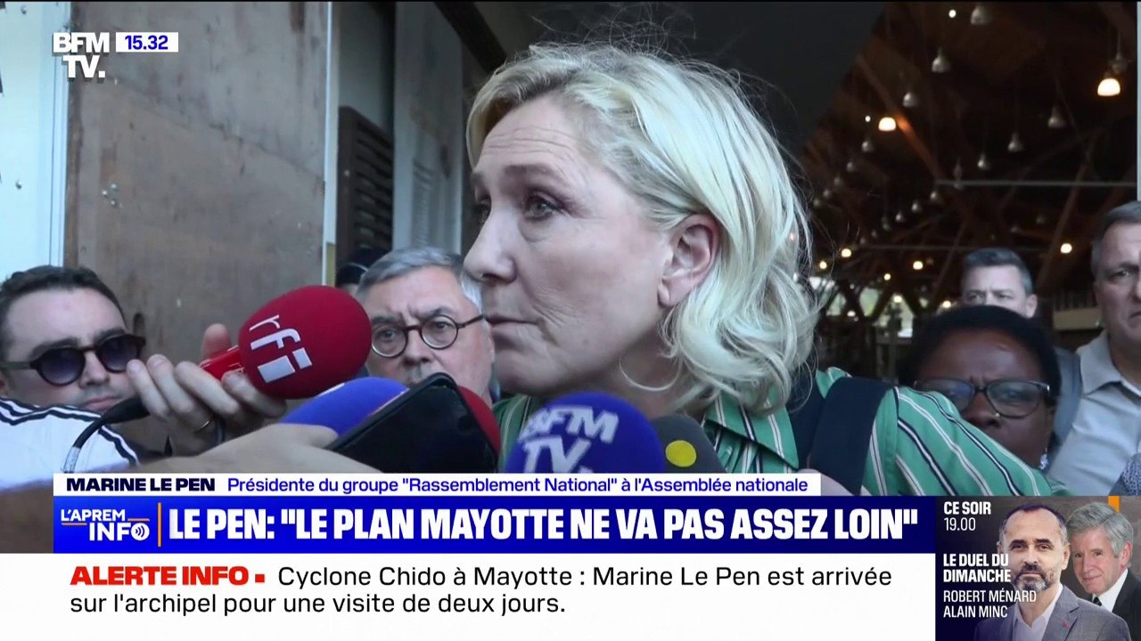Marine Le Pen, sur le plan "Mayotte debout": "Il ne va pas assez loin, il manque un volet diplomatique"