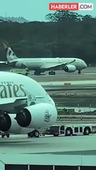 Melbourne Havalimanı'nda Uçak Yangını: ETIHAD AIRWAYS İniş Takımları Alev Aldı