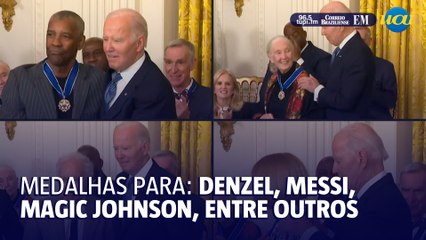 Messi e Denzel Washington recebem medalha nos EUA