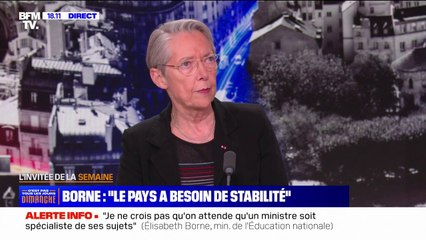 Élisabeth Borne: "Pour le pays, j'espère que, dans les prochains mois, on aura de la stabilité"