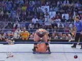 Brock lesnar breaks Hardcore holly's neck