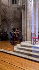 Los Reyes Magos llegan a la iglesia de Santa María en Aranda de duero