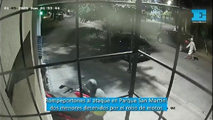 Rompeportones al ataque en Parque San Martín: dos menores detenidos por el robo de motos