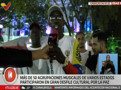 Más de 50 agrupaciones musicales participaron en el Desfile por la Paz y la Alegría en Caracas