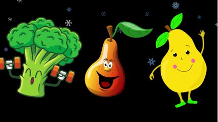 Fruits and Vegetables Names by Baby Fruit Dancing - Sensory Video and Audio.