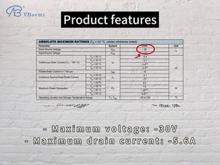 PMV50UPE-VB is a SOT23 package P-Channel field effect MOS tube