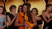 Karla Sofía Gascón réagit au Golden Globe de la meilleure comédie musicale Emilia Pérez