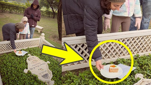 Soha Ali Khan Offers Cake On Dad Mansoor Ali Khan’s Grave On His Birth Anniversary, Public Angry