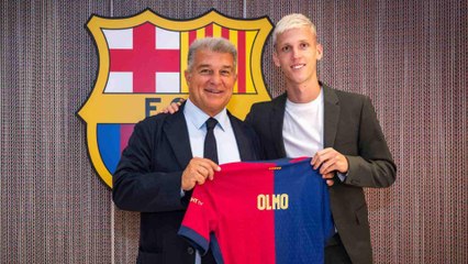 (VIDEO) El efusivo festejo de Joan Laporta tras la inscripción de Dani Olmo