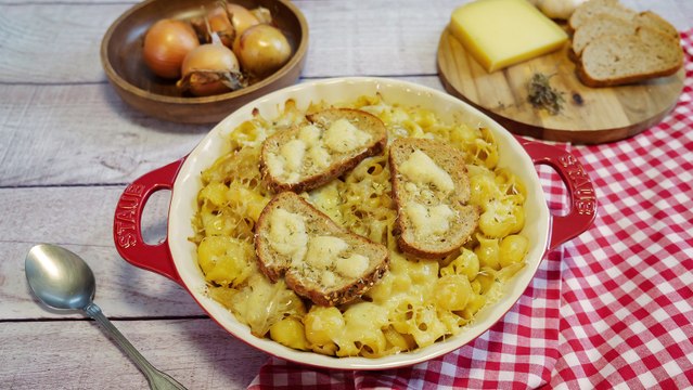 Pâtes façon soupe à l’oignon