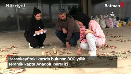 Hasankeyf'teki kazıda bulunan 800 yıllık seramik kapta Anadolu parsı izi