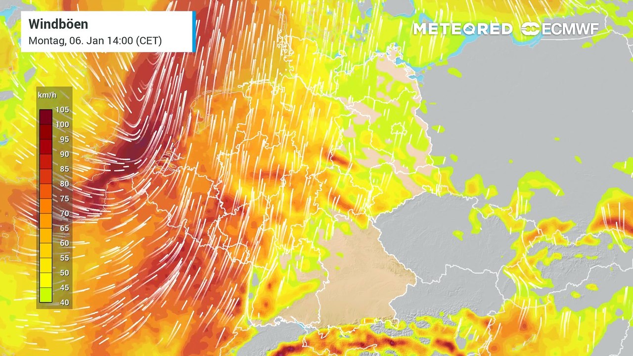 Achtung: Schwerer Sturm am Dreikönigstag - regional schwere Sturmböen, in den Hochlagen Orkanböen!