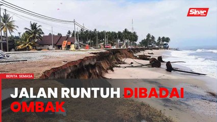 Jalan Kampung Tanjung, Batu Rakit runtuh dibadai ombak