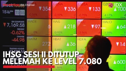 IHSG Sesi II Ditutup Melemah ke Level 7.080