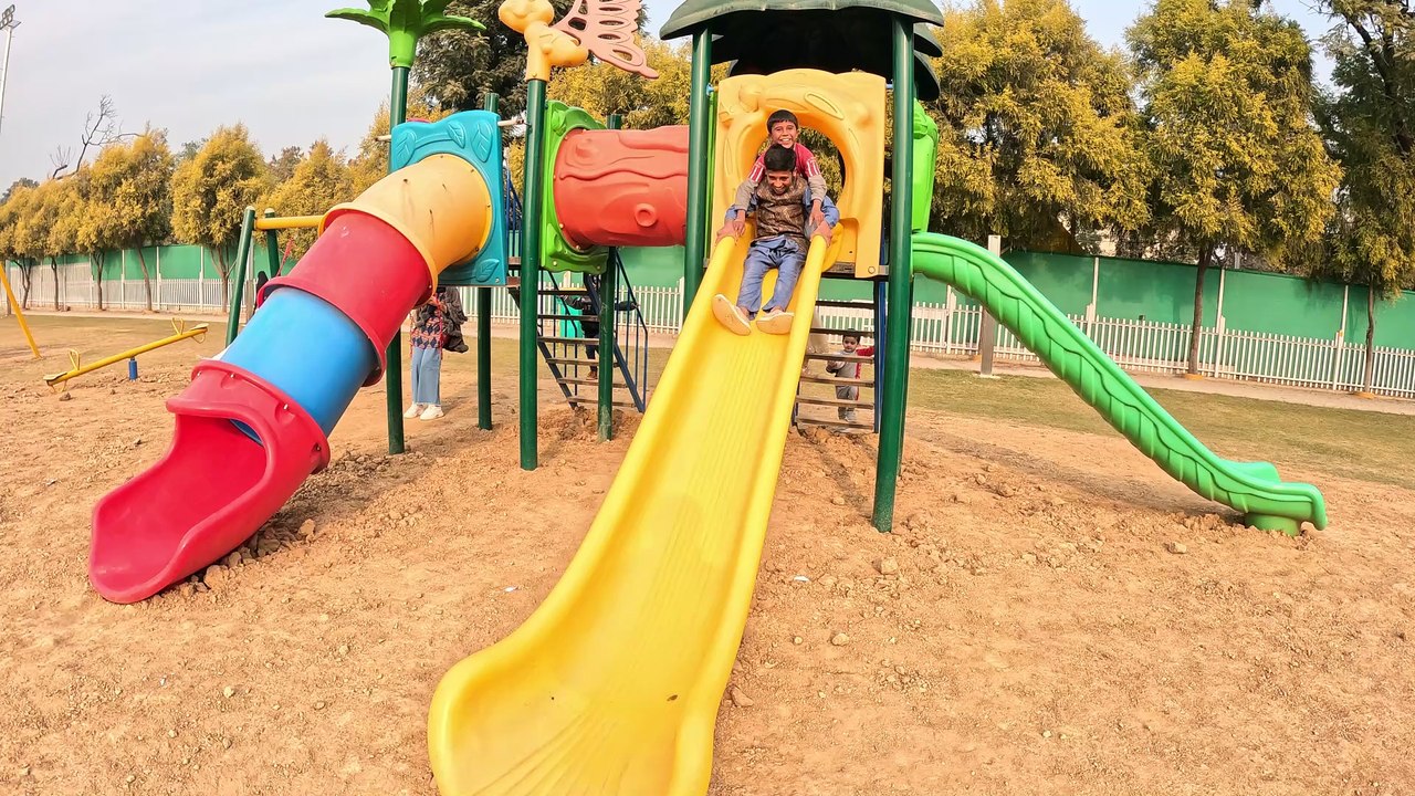 Kids having fun at Slides
