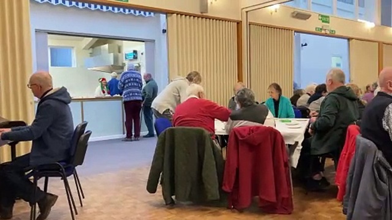 Piano playing while guests enjoy afternoon tea at Rotary Club of Crediton Boniface’s New Year Afternoon Tea Party for senior citizens (Will Goddard, Crediton Courier)
