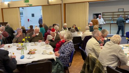 Enjoying tea, scones and cake to piano music at Rotary Club of Crediton Boniface’s New Year Afternoon Tea Party for senior citizens (Will Goddard, Crediton Courier)