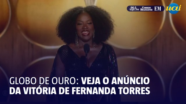 Veja o momento do anúncio em que Fernanda Torres vence o Globo de Ouro