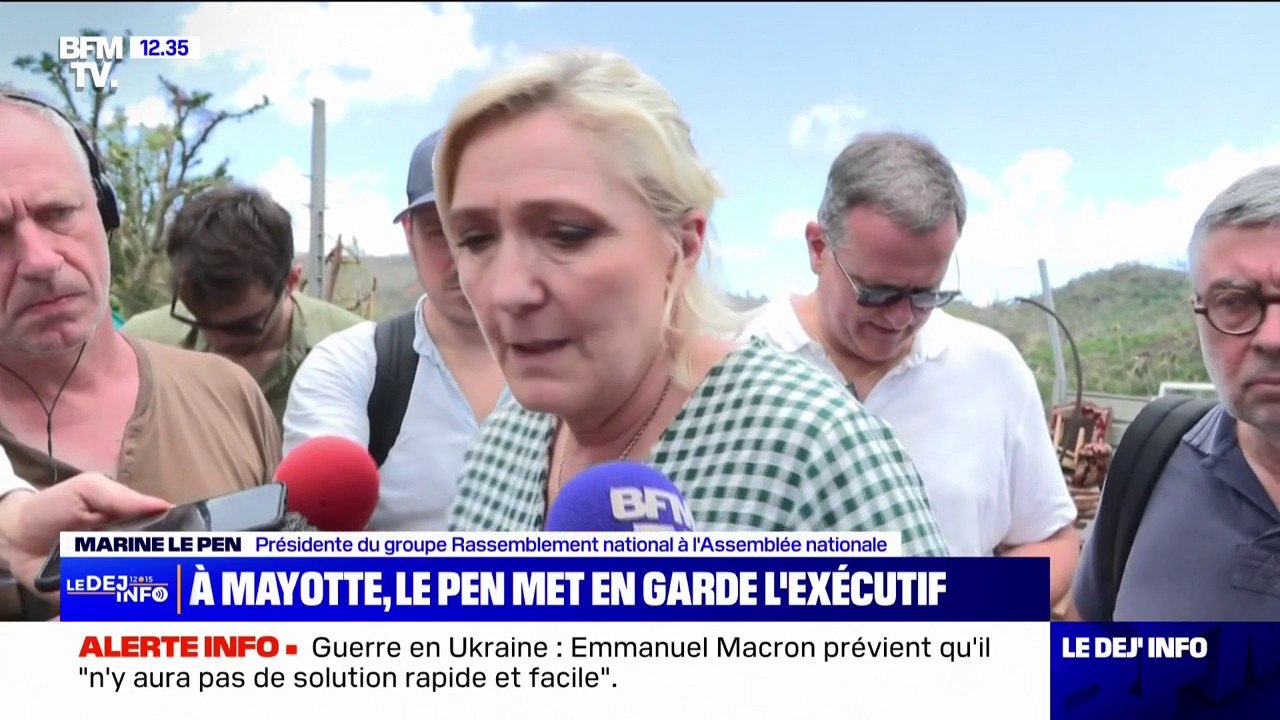 "Ce qu'on nous dit ne correspond pas à la réalité": Marine Le Pen met en garde l'exécutif sur la situation à Mayotte